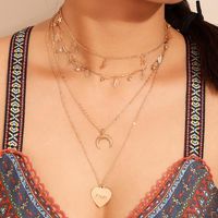 Horn Letter Love Necklace Necklace Wild Fashion Diamond Leaf Star Long Money Chain main image 3