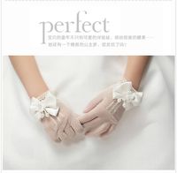 Children Etiquette Gloves Girls Princess Wedding Dress Pearl Bride Wedding Gloves main image 5