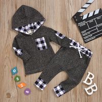 Hot Black And White Checked Cotton Children Clothes Wholesale main image 3