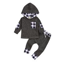 Hot Black And White Checked Cotton Children Clothes Wholesale main image 6