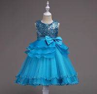 Robe De Mariage De Commerce Extérieur Style Populaire Enfants Filles Paillettes Princesse Pettiskirt Enfants De Maille Robe main image 1