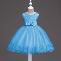Ein Stück Außenhandel Explosive Stil Kinder Rock Brautkleid Bowknot Prinzessin Kleid Weibliche Spitze Kleid Spot main image 6