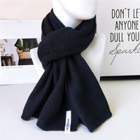 Solid Color Scarf Female Winter Long Thick Couple Knitted Wool Fashion Scarf Student Warm Scarf sku image 1
