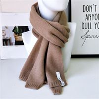 Solid Color Scarf Female Winter Long Thick Couple Knitted Wool Fashion Scarf Student Warm Scarf sku image 3