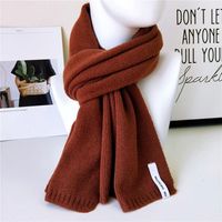 Solid Color Scarf Female Winter Long Thick Couple Knitted Wool Fashion Scarf Student Warm Scarf sku image 6