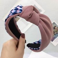 Coréen Style De Mode Couleur Contraste Noeud Dans Le Visage Du Milieu Laver Bandes De Cheveux Féminine En Ligne Influenceur Large Bord Bandeau Adulte Mignon Chapeaux De Mode sku image 3