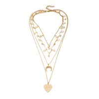 Horn Letter Love Necklace Necklace Wild Fashion Diamond Leaf Star Long Money Chain sku image 1