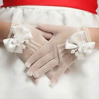 Children Etiquette Gloves Girls Princess Wedding Dress Pearl Bride Wedding Gloves sku image 1
