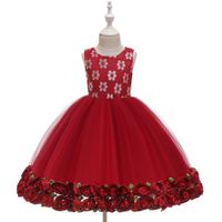 Commerce Extérieur Populaire Style Enfants Robe Filles De Pettiskirt Ourlet Fleur Costume Fleur Enfants Robe De Bébé Plein-année Baptême Robe sku image 10