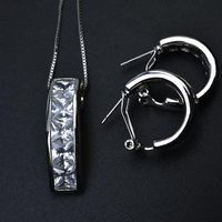 Fashion Vintage Zircon Necklace Earrings Set Exquisite Jewelry Wholesale main image 4