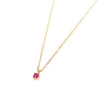 Geometric Square Six-prong Color Zircon Pendant Necklace main image 5