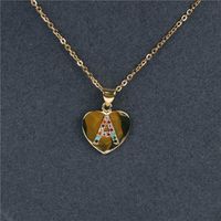 Micro Inlaid Zircon Love Peach Heart Necklace English Letter Pendant Clavicle Chain Wholesale main image 3