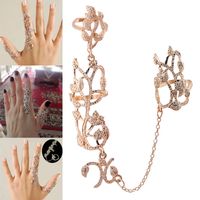 European And American Fashion Metal Simple Rose Conjoined Fashion Personality Ring main image 1