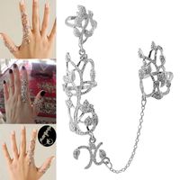 European And American Fashion Metal Simple Rose Conjoined Fashion Personality Ring main image 3