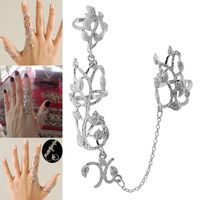 European And American Fashion Metal Simple Rose Conjoined Fashion Personality Ring main image 4