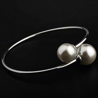 Coréenne Style Polyvalent Classique Mode Populaire Double Perle Bracelet Croix-frontière Vente Chaude Simple Ouverture Bracelet En Gros main image 3