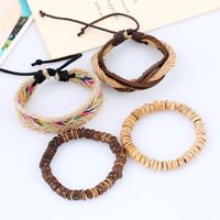 New Top Layer Leather Woven Bracelet Vintage Hand-woven Multi-layer Leather Bracelet Jewelry main image 4