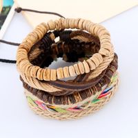 New Top Layer Leather Woven Bracelet Vintage Hand-woven Multi-layer Leather Bracelet Jewelry main image 3