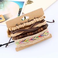New Top Layer Leather Woven Bracelet Vintage Hand-woven Multi-layer Leather Bracelet Jewelry main image 5