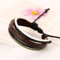 Multi-layer Hand-woven First Layer Leather Bracelet Couple Korean Fashion Retro Belt main image 3