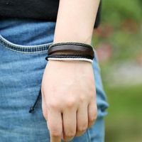 Multi-layer Hand-woven First Layer Leather Bracelet Couple Korean Fashion Retro Belt main image 4