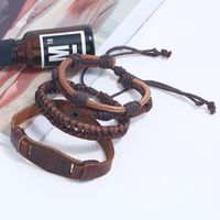 New Three-piece Real Leather Bracelet Simple Diy Suit Men's Knitted Bracelet Jewelry Wholesale main image 3
