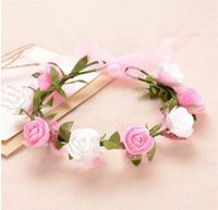 South Korea Foreign Trade Original Single Big Flower Headband Flower Girl Bride Garland Headdress Photography Accessories Children Hair Accessories main image 5