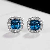 Korean Fashion Simple Colored Zircon Earrings Women Selling Earrings main image 1