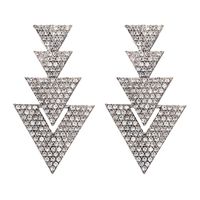 New Geometric Triangle Stud Earrings Women Earrings Metal Rhinestone Jewelry Wholesale main image 3