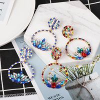 New Simple Colorful Diamond Earrings Boutique Elegant Women's Jewelry Wholesale main image 1