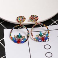 New Simple Colorful Diamond Earrings Boutique Elegant Women's Jewelry Wholesale main image 4