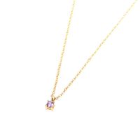 Geometric Square Six-prong Color Zircon Pendant Necklace sku image 4