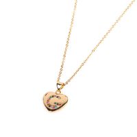 Micro Incrustaciones De Circón Love Peach Heart Necklace English Letter Colgante Clavicle Chain Wholesale sku image 6