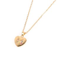 Micro Incrustaciones De Circón Love Peach Heart Necklace English Letter Colgante Clavicle Chain Wholesale sku image 7
