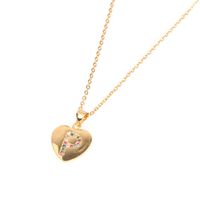 Micro Incrustaciones De Circón Love Peach Heart Necklace English Letter Colgante Clavicle Chain Wholesale sku image 15