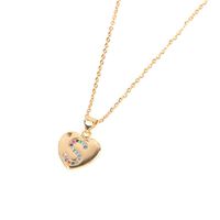Micro Inlaid Zircon Love Peach Heart Necklace English Letter Pendant Clavicle Chain Wholesale sku image 18