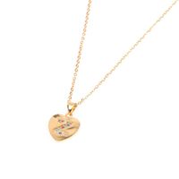 Micro Inlaid Zircon Love Peach Heart Necklace English Letter Pendant Clavicle Chain Wholesale sku image 25