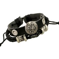 Alloy Maple Leather Beaded Bracelet For Men sku image 1