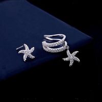 Style Européen Et Américain Étoiles Même Starfish Asymétrique Oreille Clips Et Oreille Goujons Femme Taobao Ventes Chaudes Boucles D'oreilles En Gros 20844502 sku image 1