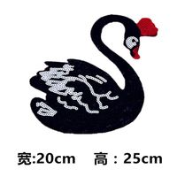Women's Animal Clothing Beads Accessories Black Swan Embroidery Chapter Sequins Zhang Zi Diy Adhesive Tape Stickers main image 1
