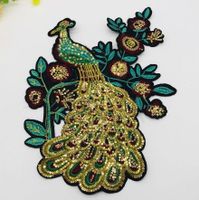 Diy Embroidered Sequin Peacock Cloth Stickers New Decorative Clothes Patches Oversized Embroidery Cloth Stickers main image 3