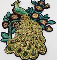 Diy Embroidered Sequin Peacock Cloth Stickers New Decorative Clothes Patches Oversized Embroidery Cloth Stickers main image 4