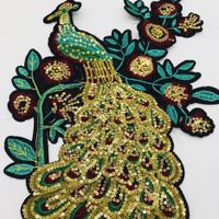 Diy Embroidered Sequin Peacock Cloth Stickers New Decorative Clothes Patches Oversized Embroidery Cloth Stickers main image 5