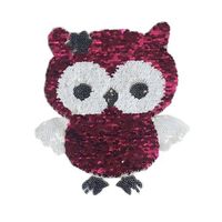 Cute Cartoon Dazzling Owl Double-sided Sequin Cloth Stickers Can Flip Color Change Sequins main image 4
