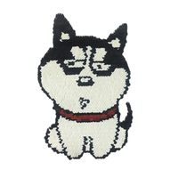 Long Sheng Embroidery Two Ha Husky Dog Cartoon Beads Double-sided Cloth Stickers Diy Patch Stickers main image 4