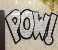 Sequins Chapter Pow English Sequins Alphabet Cloth Stickers Patch Stickers Clothing Accessories Women's T-shirt Clothing Match main image 3