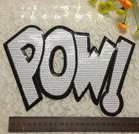 Sequins Chapter Pow English Sequins Alphabet Cloth Stickers Patch Stickers Clothing Accessories Women's T-shirt Clothing Match main image 4