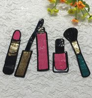 Decorative Four-piece Lipstick Mascara Cloth Sequins Embroidered Sequin Stickers Clothes Decorative Stickers main image 3