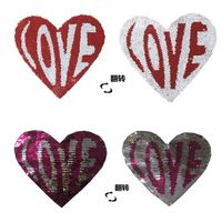 Clothing Accessories Color Changing Beads Embroidery Cloth Stickers Flip Sequins Embroidery Patch Stickers Peach Heart Patch main image 1