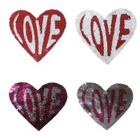 Clothing Accessories Color Changing Beads Embroidery Cloth Stickers Flip Sequins Embroidery Patch Stickers Peach Heart Patch main image 6